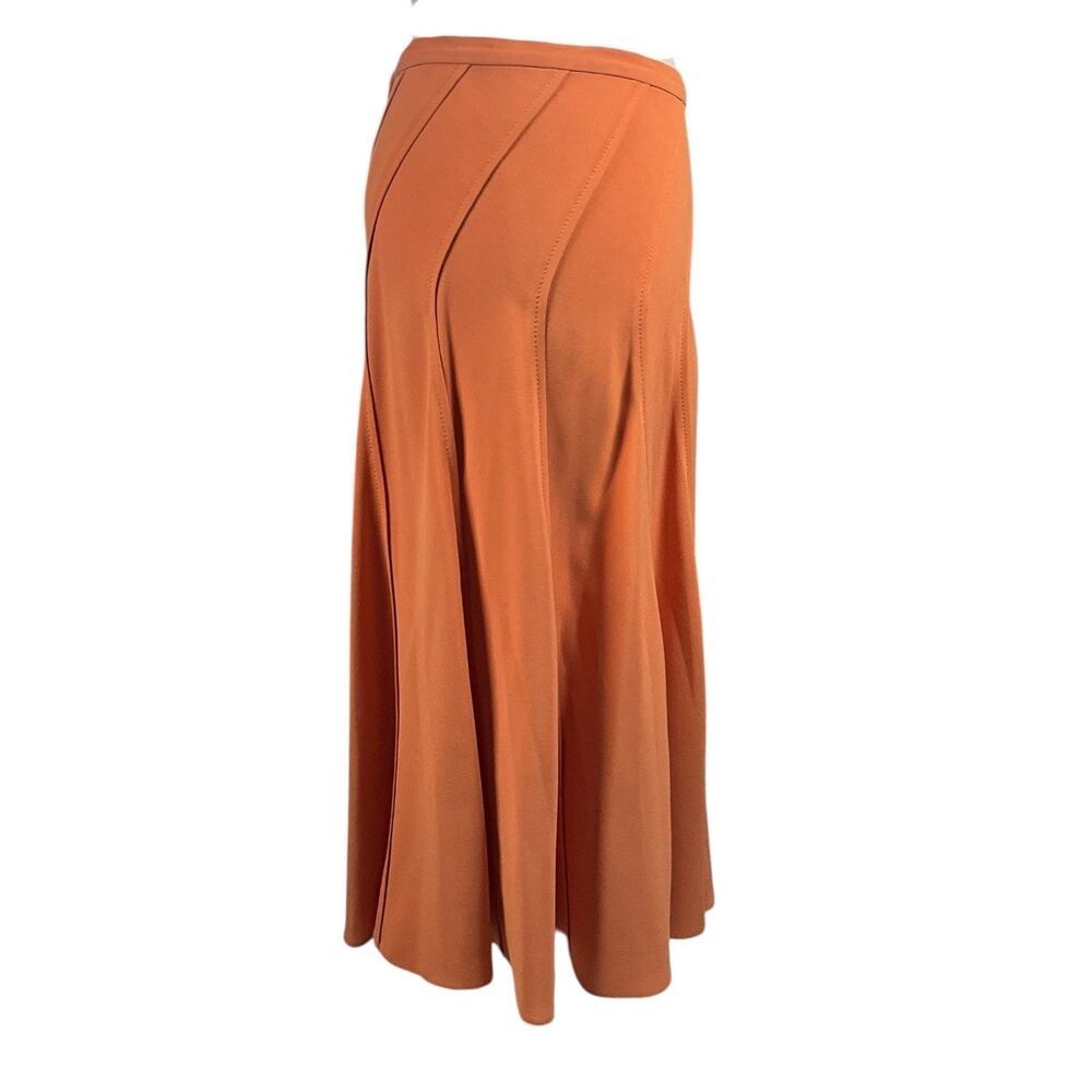 Doncaster Silk Midi Skirt Size 10 Burnt Orange Old Money Classic Workwear Luxury - Picture 4 of 8